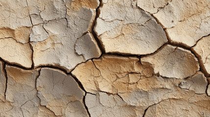 Fototapeta premium Dry cracked earth texture with natural patterns