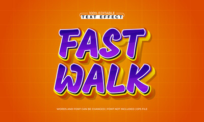 fast walk editable text effect with a game and kids text style