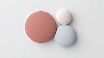 Fototapeta premium Minimalist design with circular shapes in soft colors