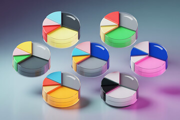 Fototapeta premium 3d render of a pie chart