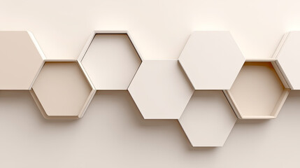 Modern hexagonal shelves create stylish display