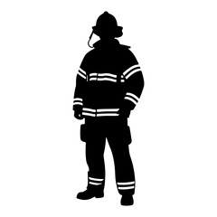 Firefighter black logo silhouette vector