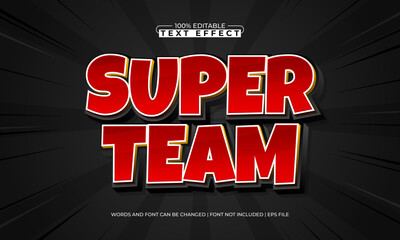super team editable text effect with a game and kids text style