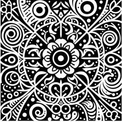 Naklejka premium image, vector, design, illustration, set of black and white patterns, abstract ornament, abstract vector background.