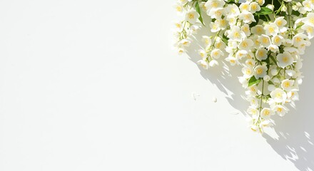 White Jasmine Flower Arrangement on White Background