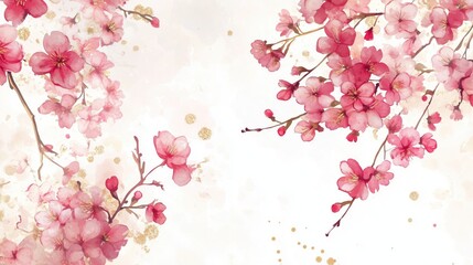 Naklejka premium Chinese style ink wash flower painting