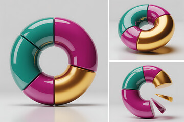 Obraz premium set of colorful round buttons