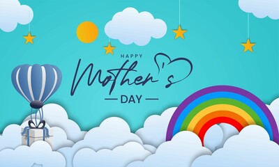 Happy Mothers Day,decoration for Mother's day. Best Mom ever greeting card