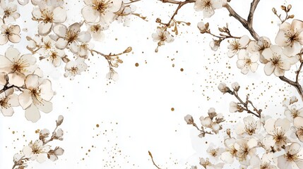 Chinese style ink wash flower painting