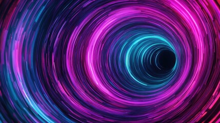 Vibrant Abstract Swirling Tunnel of Light in Shades of Purple and Blue Creating a Sense of Depth and Movement