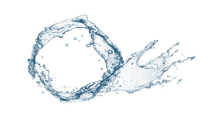 抽象的な青い波と水しぶきが渦巻く3dイラスト