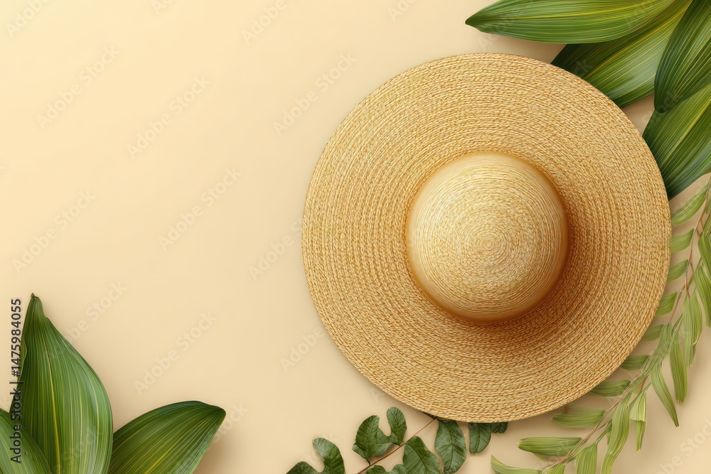 Aufkleber mockup of a summer hat with ample space to add your own branding or personalized text.