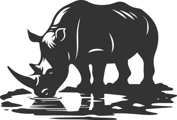 Rhino vector silhouette