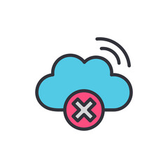 Fototapeta premium Unreachable Cloud Communication Icon Presenting Connection Interruption