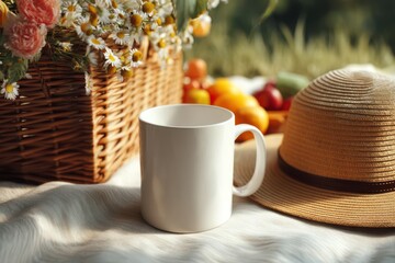Blank picnic mug mockup ready for you to insert your custom logo and branding message.