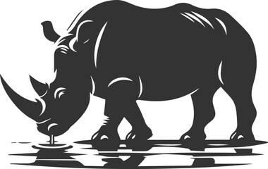 Rhino vector silhouette