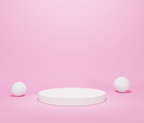 3d podium on pink background