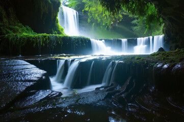 Naklejka premium Waterfall in after rain