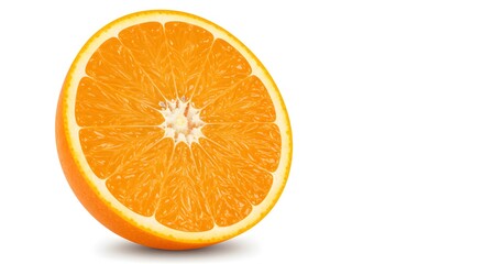 Sliced Orange Fruit on White Background for Healthy Eating