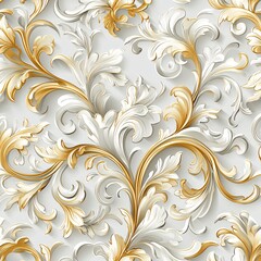 Golden and white Baroque pattern