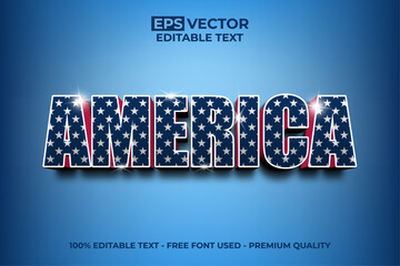 America Editable Text Effect Shining Flag Theme