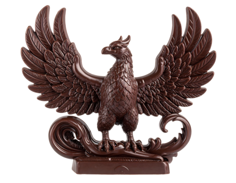 Dark Brown Chocolate Phoenix Sculpture