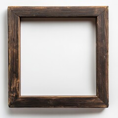 Empty square wooden picture frame