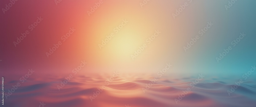 Poster Abstract Smooth Gradient Landscape with Wavy Surface and Vivid Pastel Color Transitions
