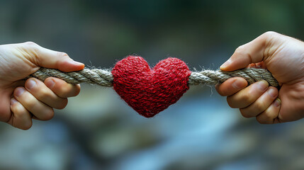 Tug-of-War for Love A Heart-Shaped Struggle