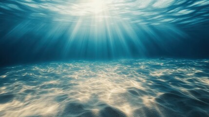 Obraz premium Sunlight beams underwater scene