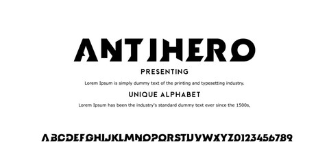 Sans Serif Alphabet, Modern Bold Font, Abstract Uppercase Typography, Alphabet fonts for logo, background, digital, movie, brand design, vector illustration