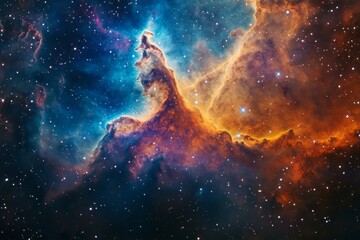 Fototapeta premium Cosmic nebula tapestry of swirling gas and stardust