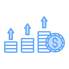 financial profit icon blue