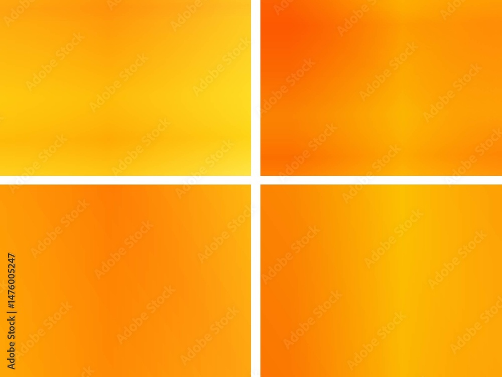 Poster abstract four-panel orange and yellow, blended, creating a segmented gradient, for diverse website s