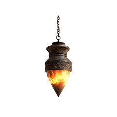 Flaming Urn Pendant - Mystical Hanging Lamp with Fire