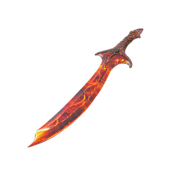 Fiery Inferno Sword A 3D Render of a Flaming Weapon
