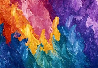 Abstract Colorful Impasto Painting