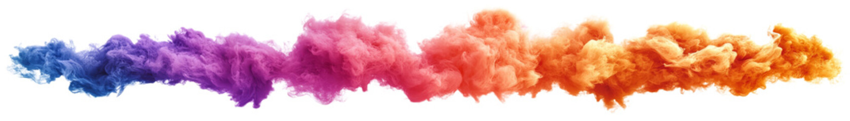Rainbow Smoke Cloud, Isolated on Transparent Background, Digital Art, Abstract, Color Spectrum, Smoke Effect, Texture