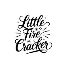 Little Fire Cracker. 4th July Vector Design Isolated on White Background