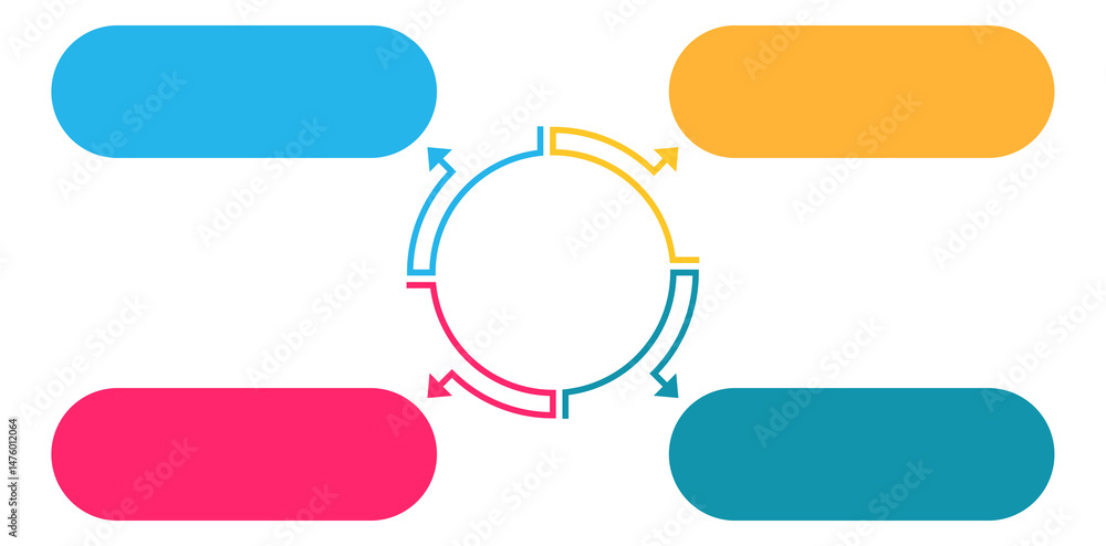 Poster circle diagram with 4 elements with place for your text