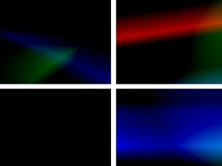 Abstract four-panel dark with colored accents, contrasting, creating a dynamic display, for varied digital content.