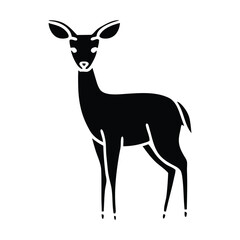 Fototapeta premium silhouette of deer animal on white background vector illustration designicon