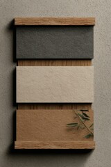 Fototapeta premium Earthy Tones: A Minimalist Tile Collection Display