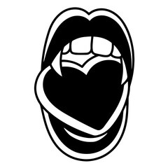 vampire mouth biting heart — gothic dark romance, forbidden love, Halloween passion, and emotional desire with fantasy or horror twist