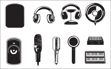 vector illustration of music icons