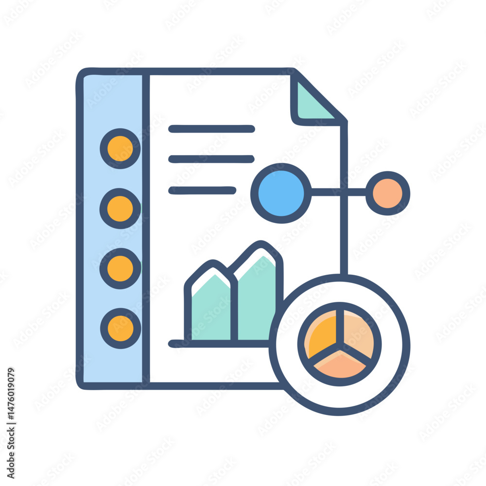 Poster infographic stock photo showing data visualization on report page