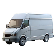  A commercial transport van stands ready, its blank canvas exterior reflecting a sense of dependability and logistical readiness, perfect for conveying concepts of movement, transport.