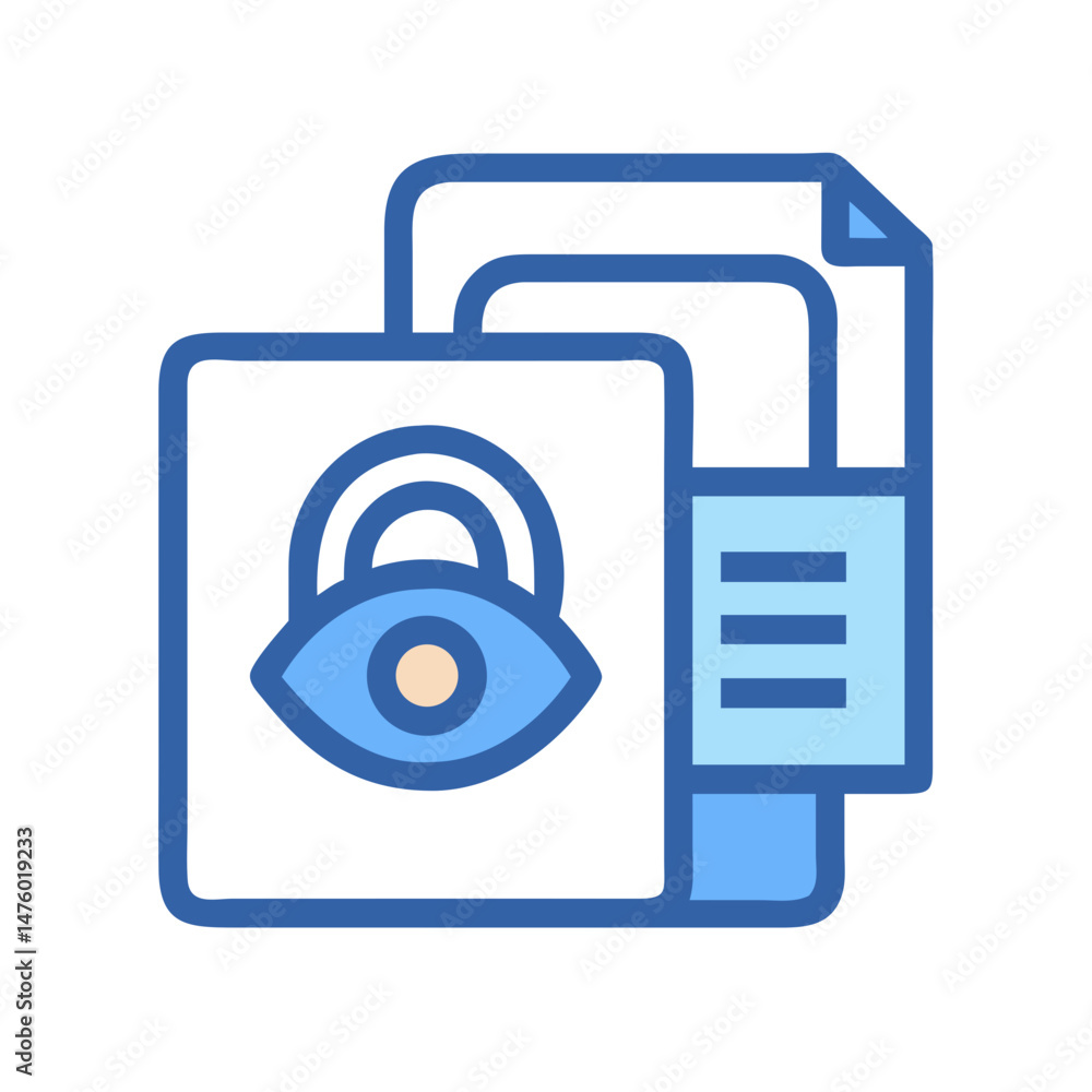 Poster data privacy symbol with file and lock protection concept