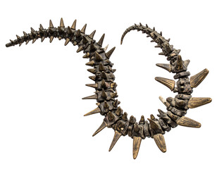 Obraz premium Abstract Spiked Serpentine Creature on Transparent Background