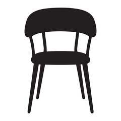 Chair Vector Black silhouette. with white background